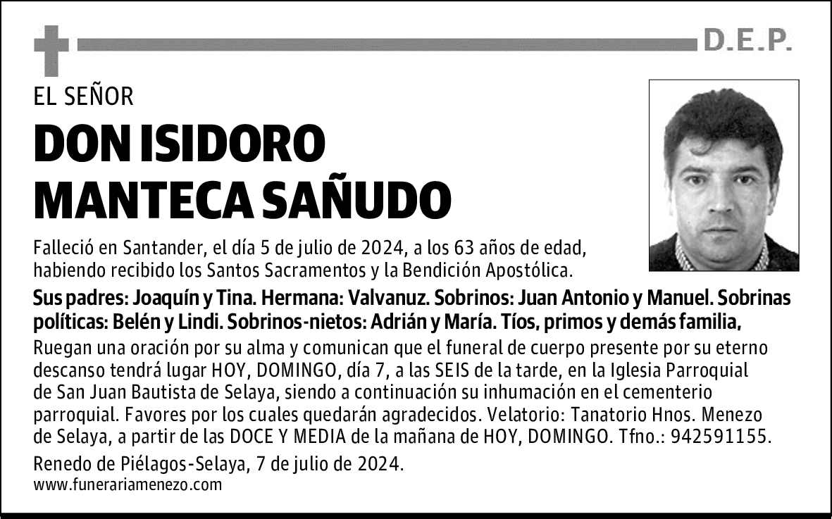 DON ISIDORO MANTECA SAÑUDO