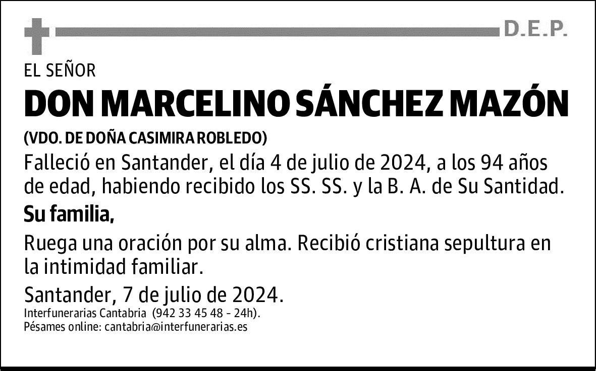 DON MARCELINO SÁNCHEZ MAZÓN