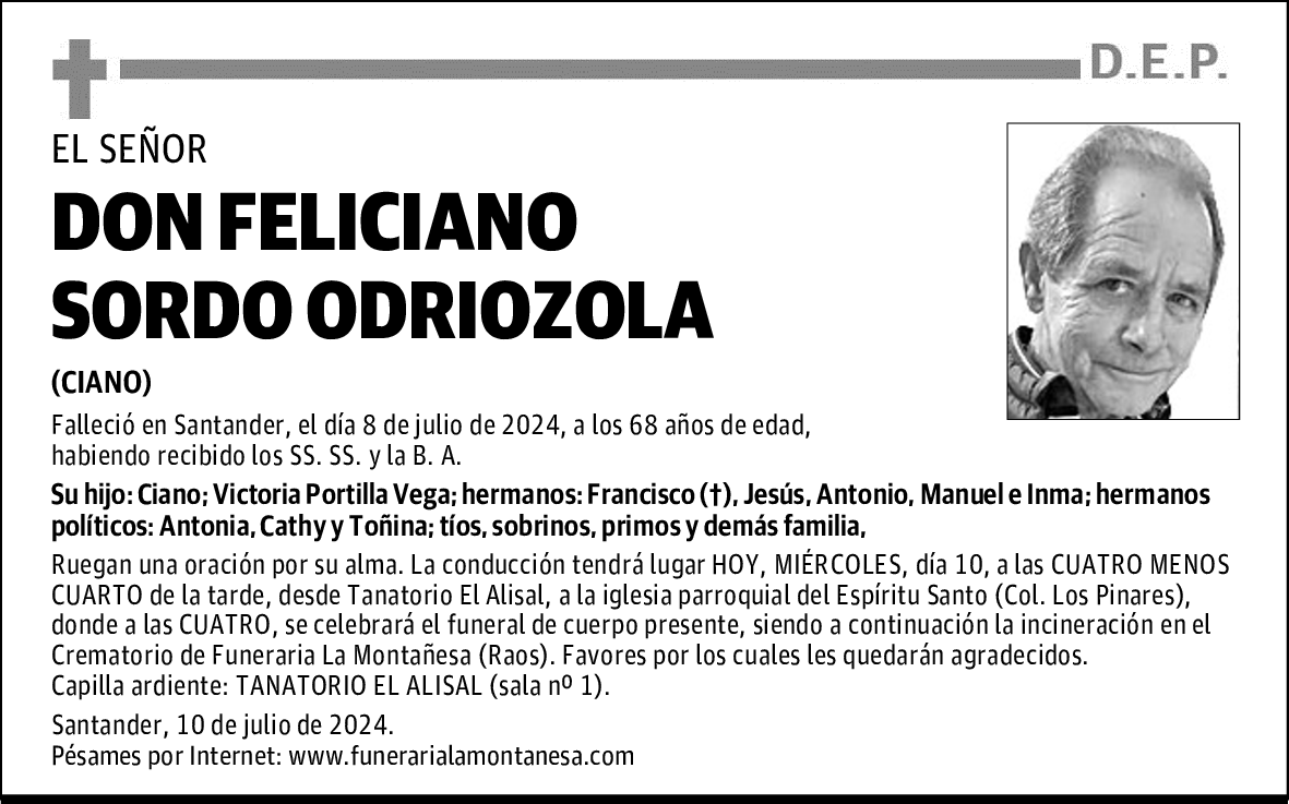 DON FELICIANO SORDO ODRIOZOLA