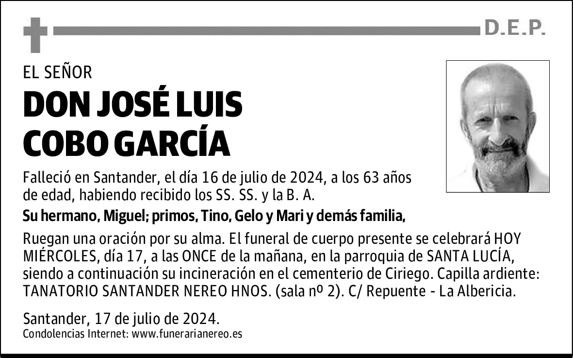 DON JOSÉ LUIS COBO GARCÍA
