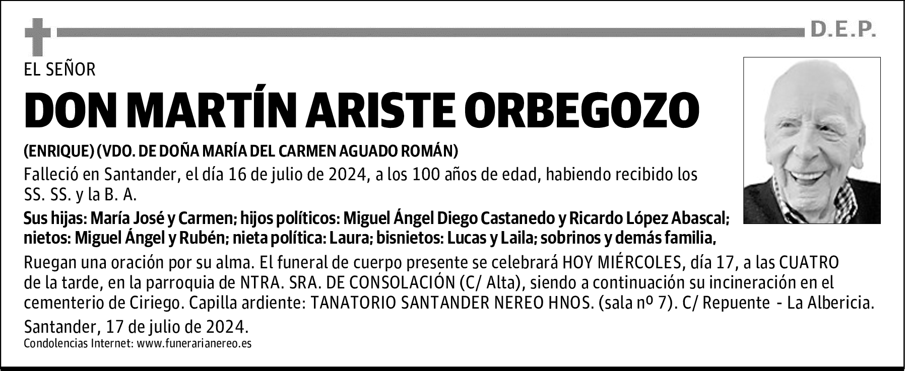 DON MARTÍN ARISTE ORBEGOZO