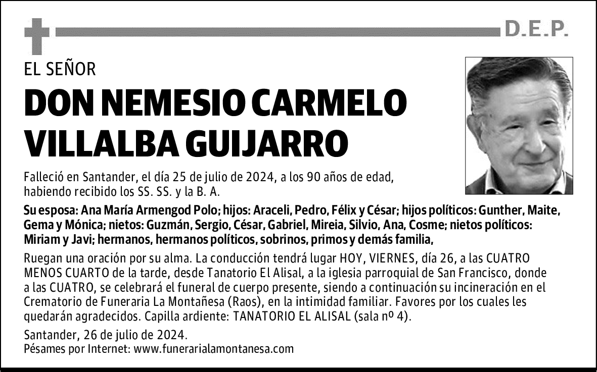 DON NEMESIO CARMELO VILLALBA GUIJARRO