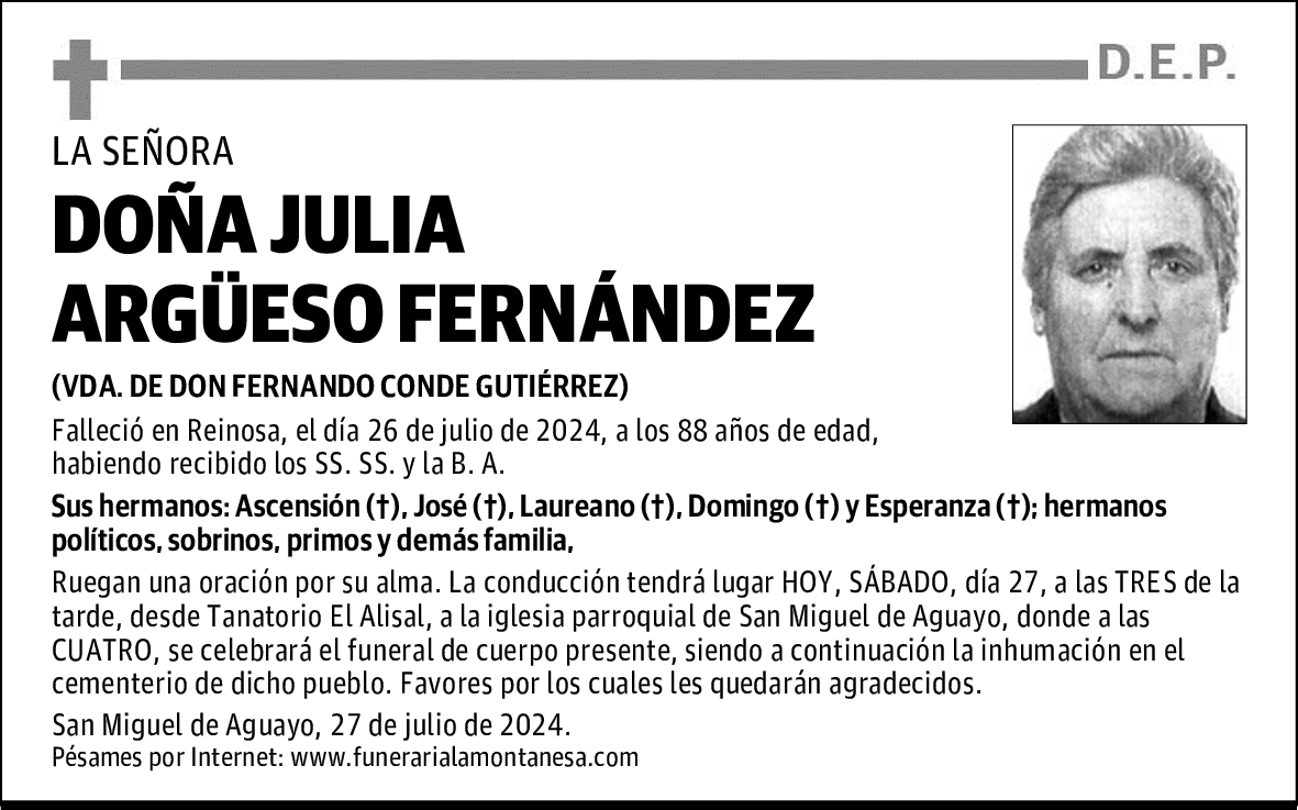 DOÑA JULIA ARGÜESO FERNÁNDEZ