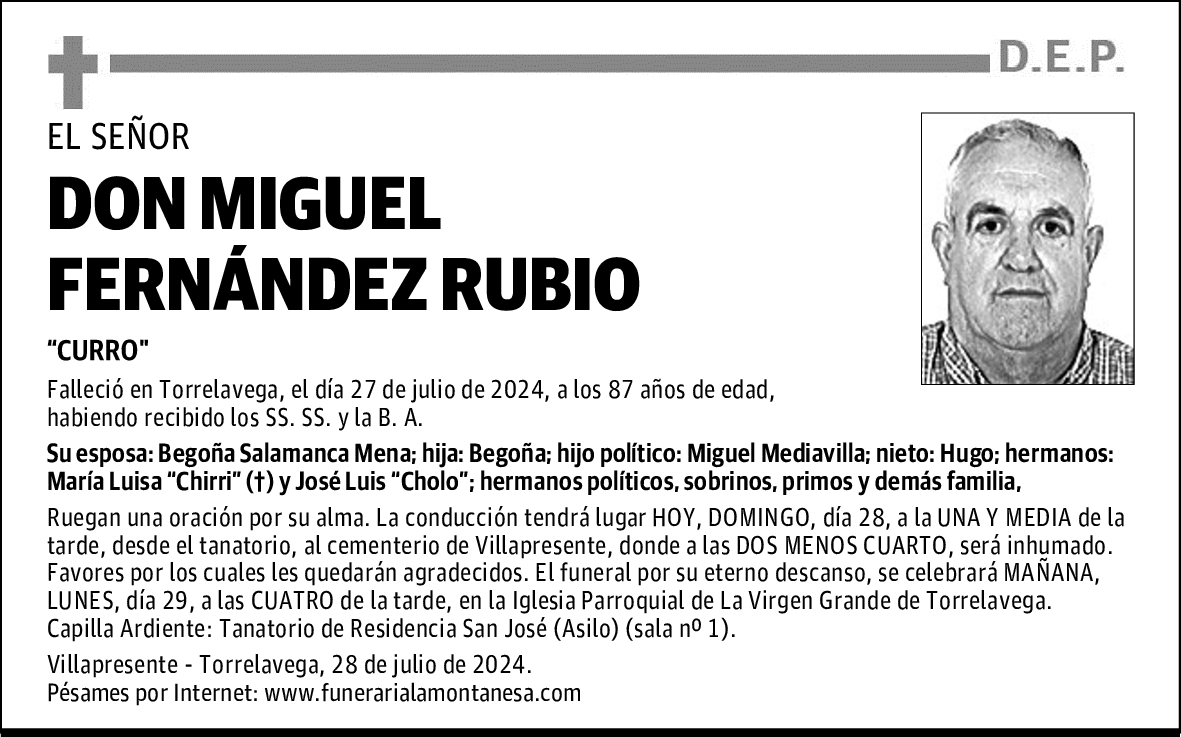 DON MIGUEL FERNÁNDEZ RUBIO