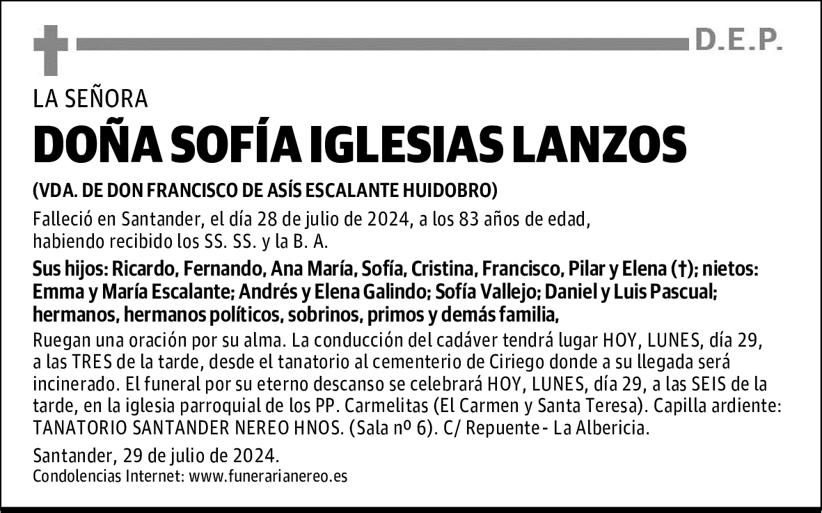DOÑA SOFÍA IGLESIAS LANZOS