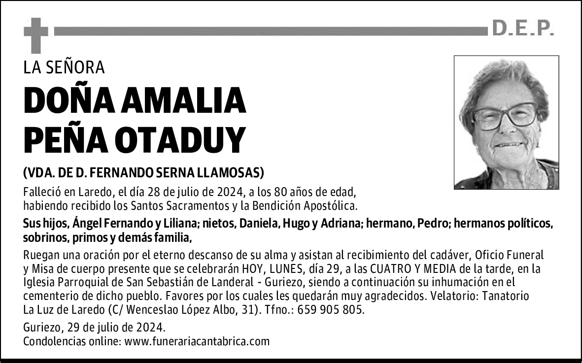 DOÑA AMALIA PEÑA OTADUY