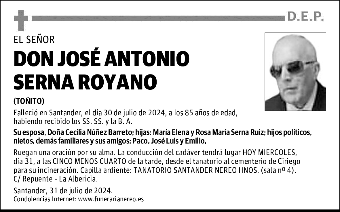 DON JOSÉ ANTONIO SERNA ROYANO