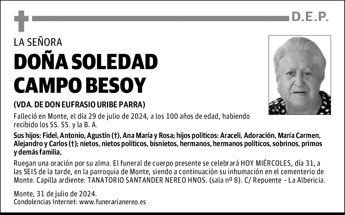 DOÑA SOLEDAD CAMPO BESOY