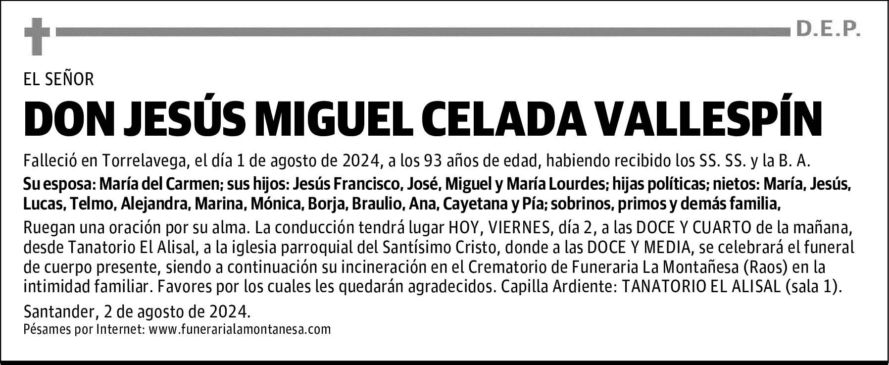 DON JESÚS MIGUEL CELADA VALLESPÍN