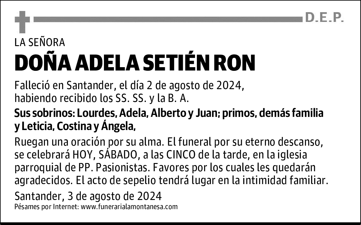 DOÑA ADELA SETIÉN RON