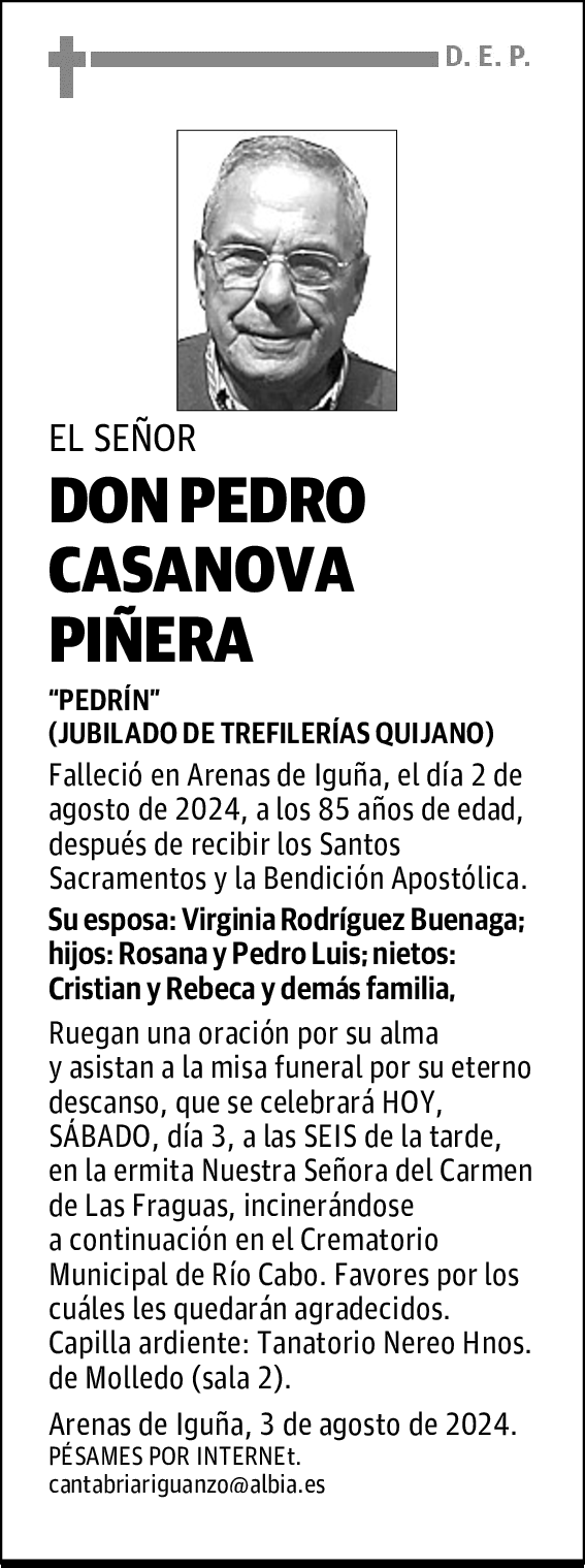 DON PEDRO CASANOVA PIÑERA