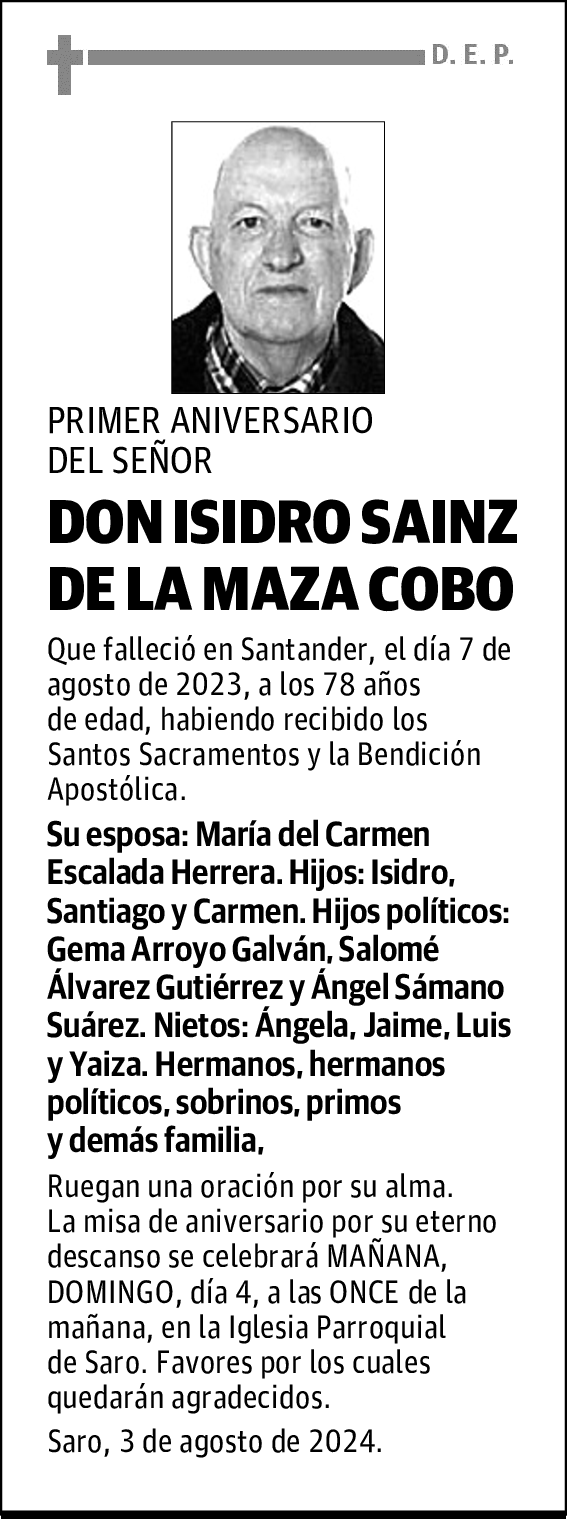 DON ISIDRO SAINZ DE LA MAZA COBO