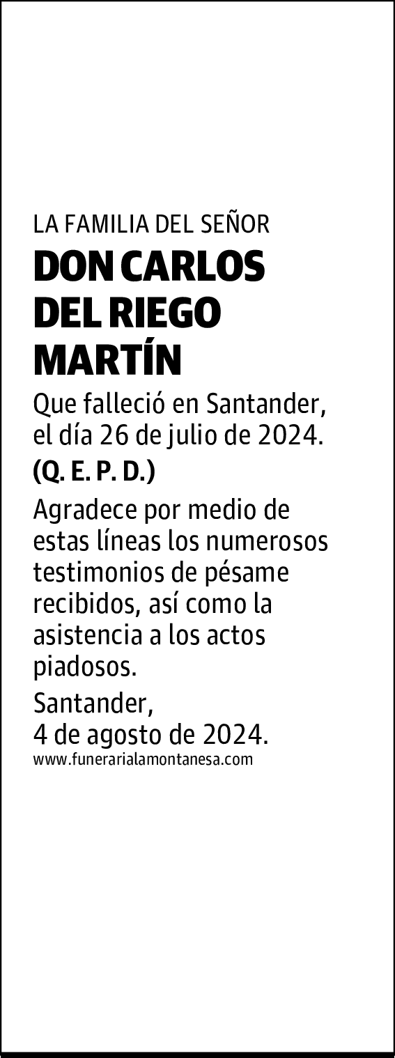 DON CARLOS DEL RIEGO MARTÍN