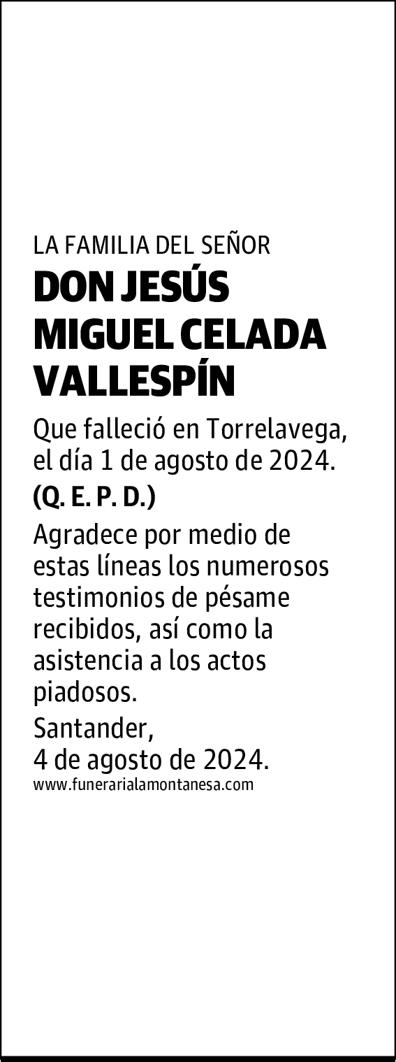 DON JESÚS MIGUEL CELADA VALLESPÍN