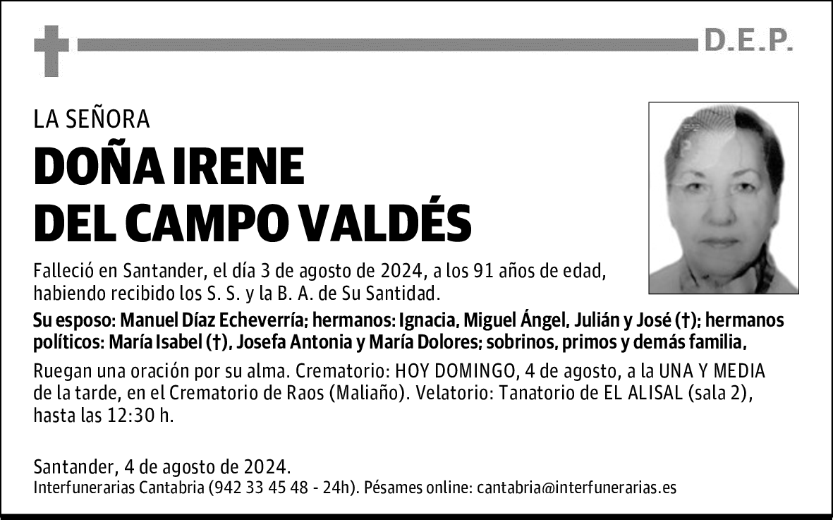 DOÑA IRENE DEL CAMPO VALDÉS