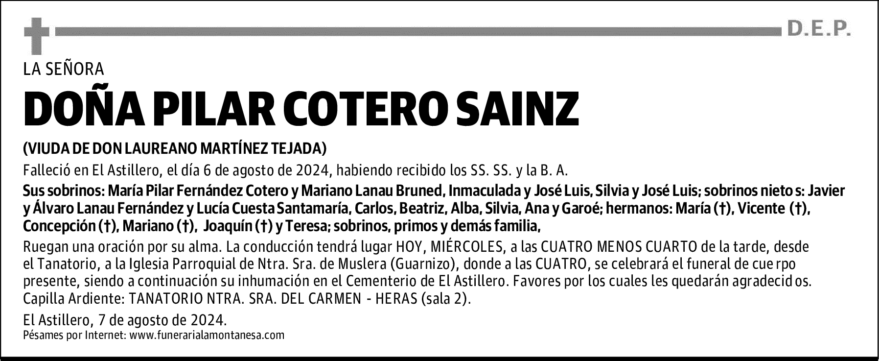 DOÑA PILAR COTERO SAINZ