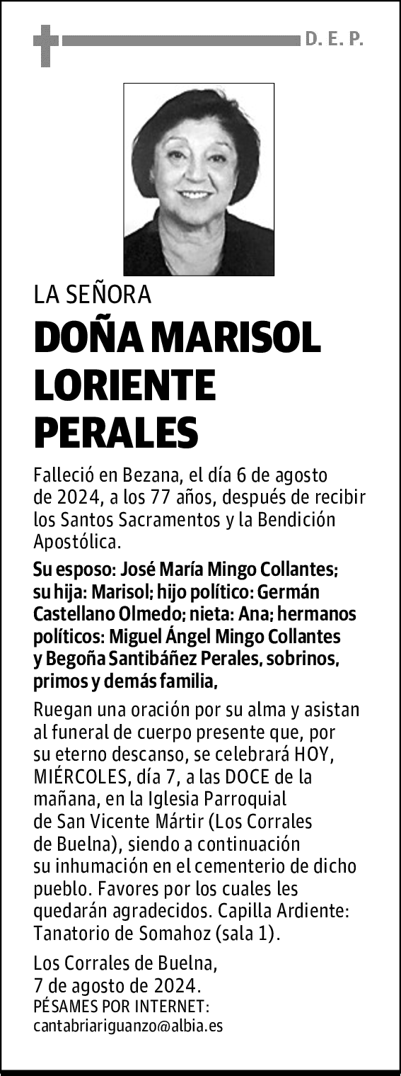 DOÑA MARISOL LORIENTE PERALES