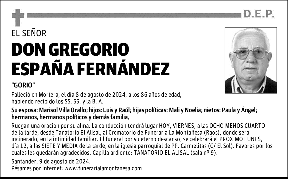 DON GREGORIO ESPAÑA FERNÁNDEZ