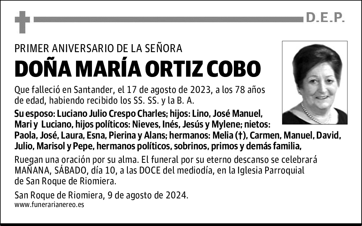 DOÑA MARÍA ORTIZ COBO