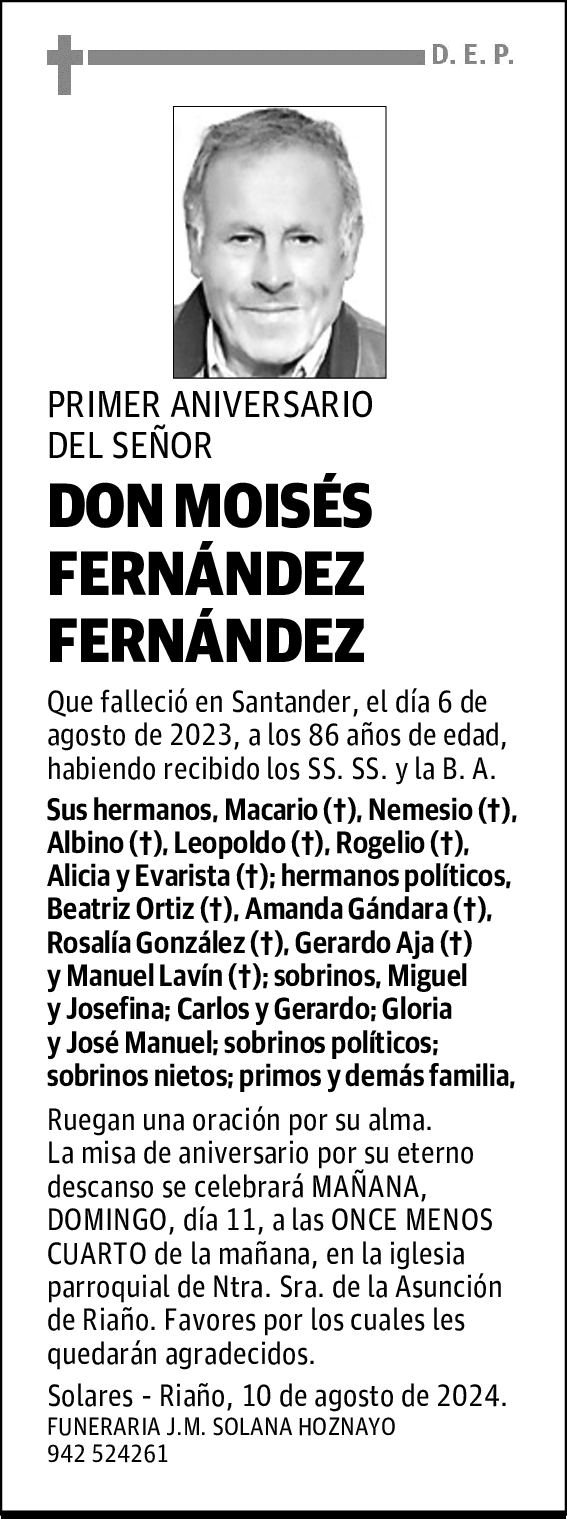 DON MOISÉS FERNÁNDEZ FERNÁNDEZ