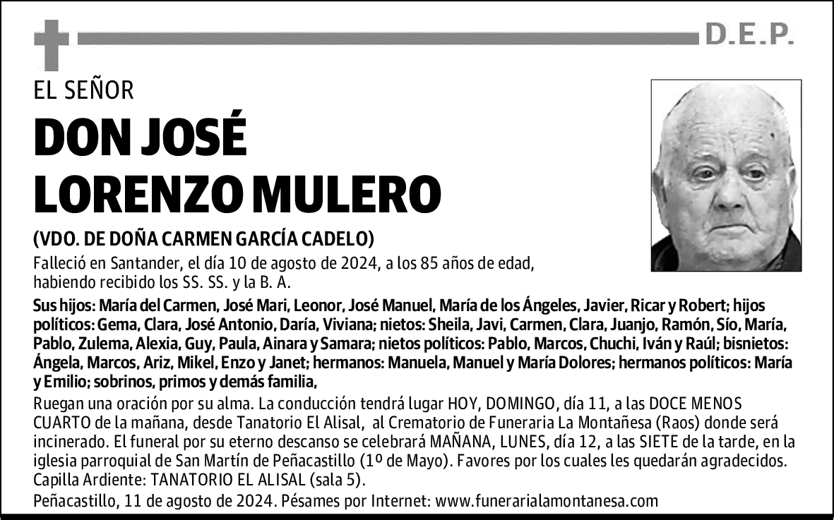 DON JOSÉ LORENZO MULERO