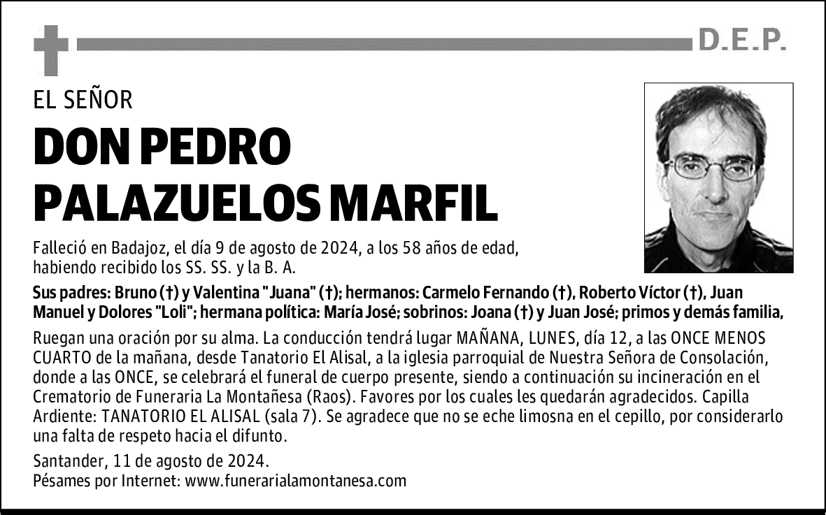 DON PEDRO PALAZUELOS MARFIL