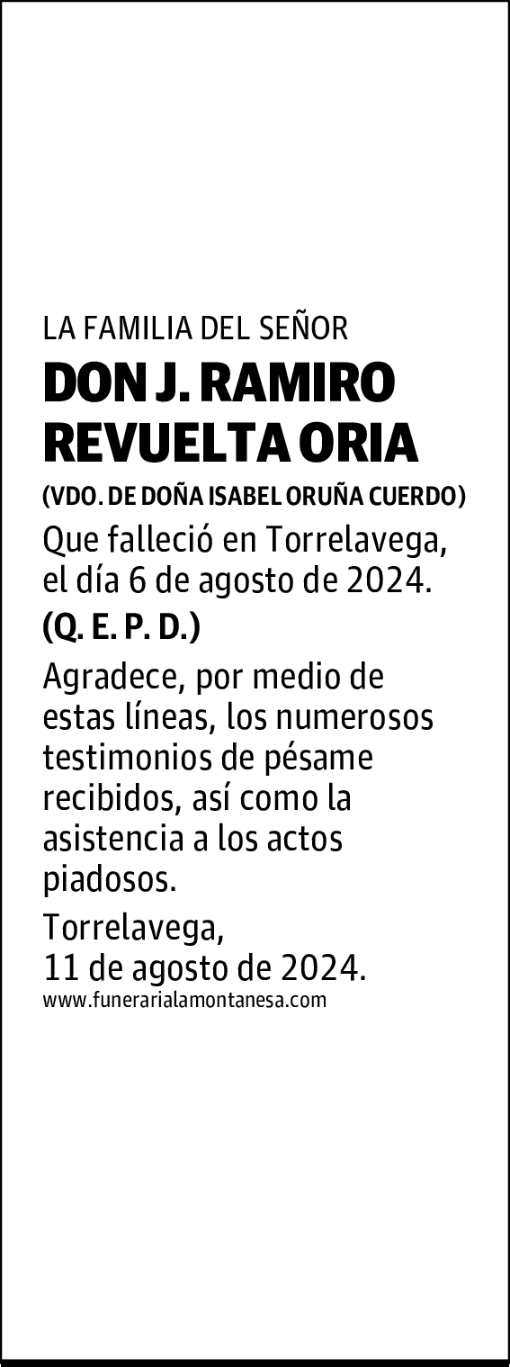 DON J. RAMIRO REVUELTA ORIA
