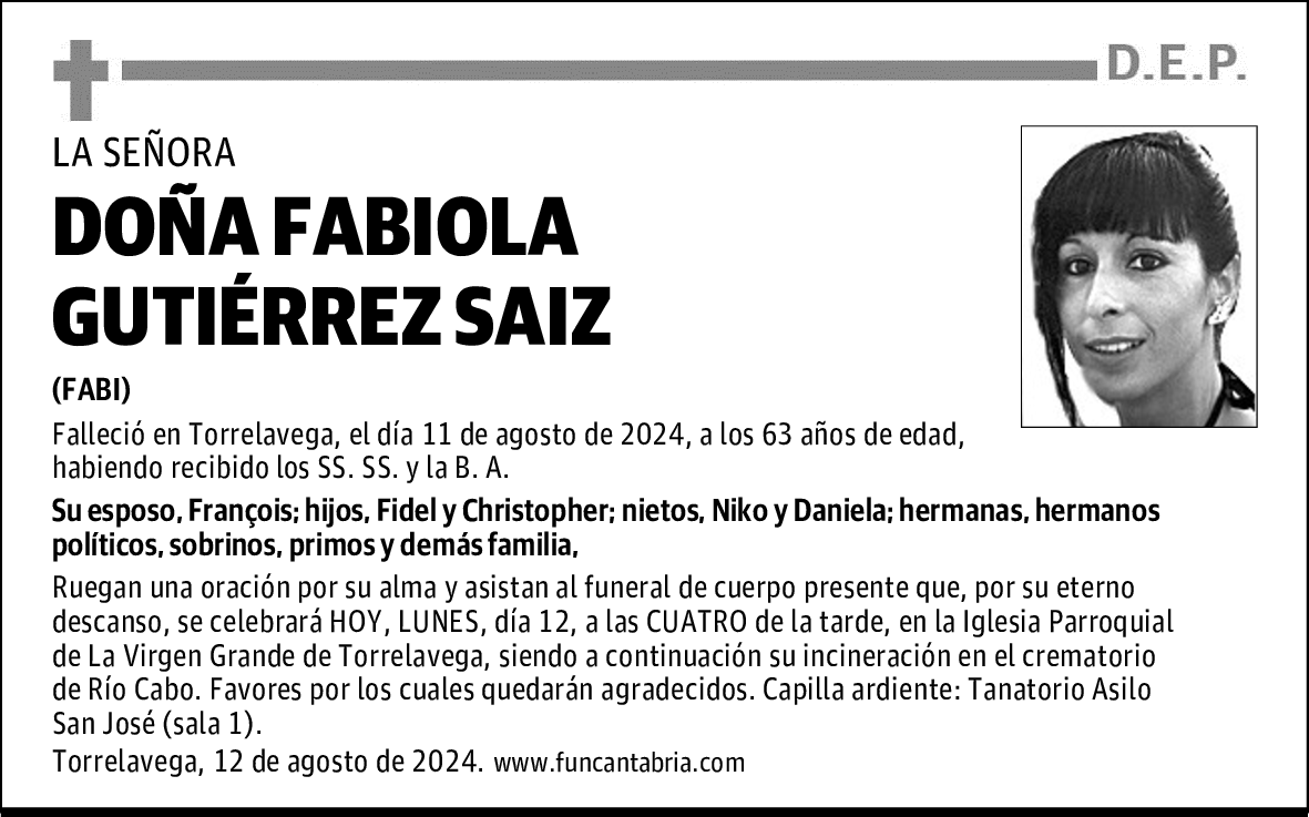 DOÑA FABIOLA GUTIÉRREZ SAIZ