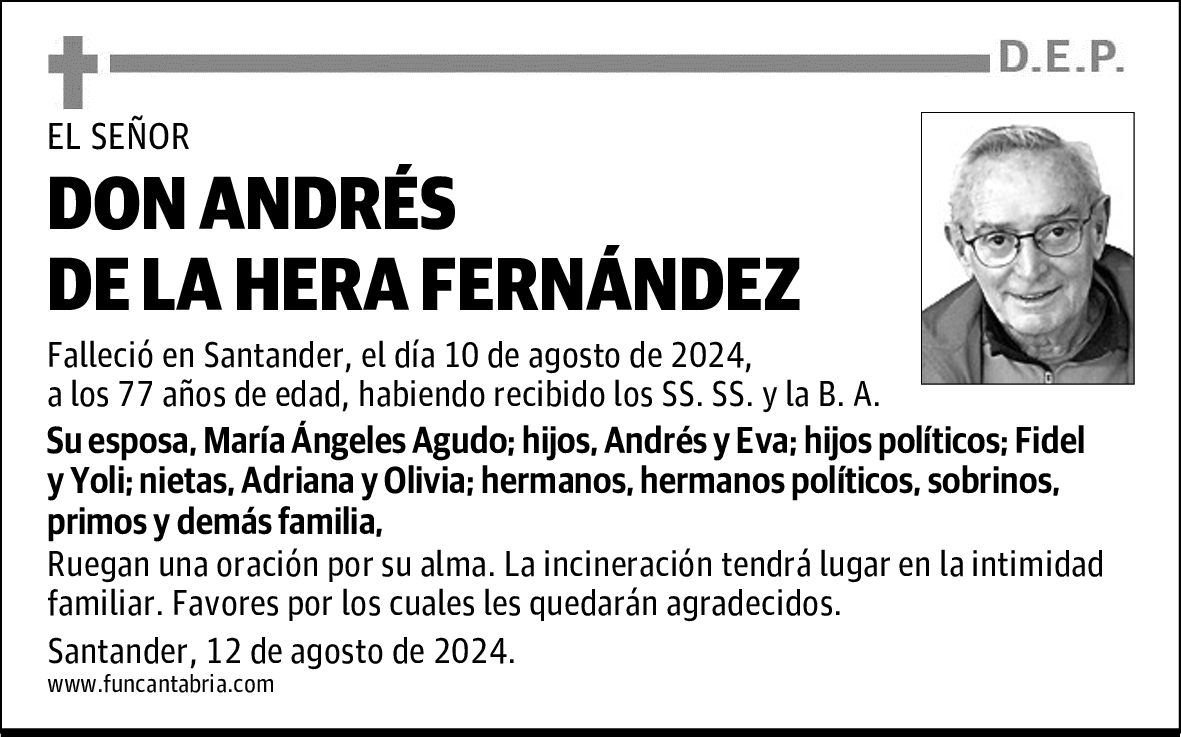 DON ANDRÉS DE LA HERA FERNÁNDEZ