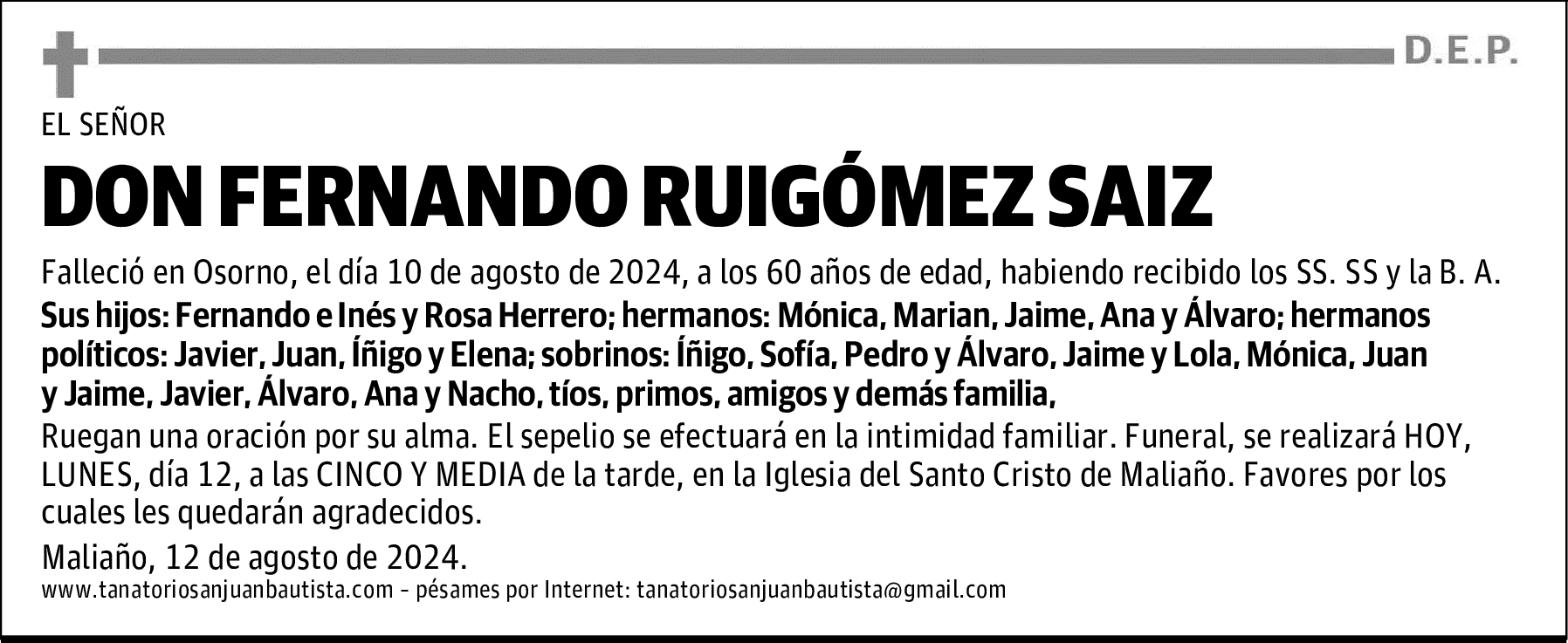 DON FERNANDO RUIGÓMEZ SAIZ