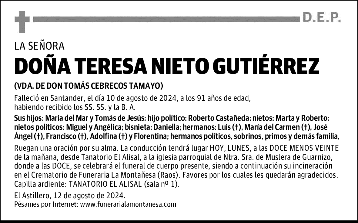 DOÑA TERESA NIETO GUTIÉRREZ
