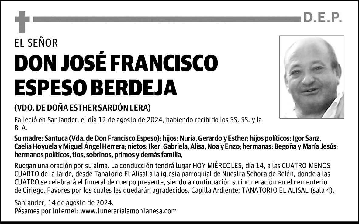 DON JOSÉ FRANCISCO ESPESO BERDEJA