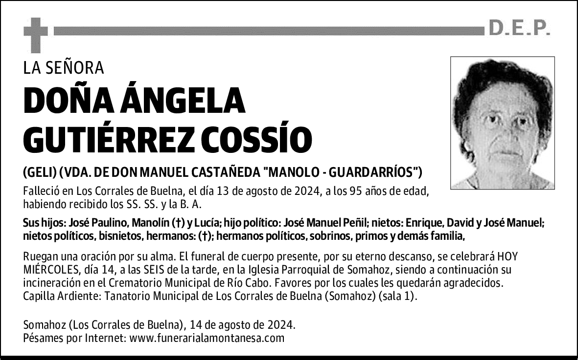 DOÑA ÁNGELA GUTIÉRREZ COSSÍO
