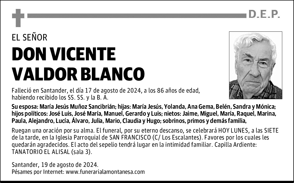 DON VICENTE VALDOR BLANCO