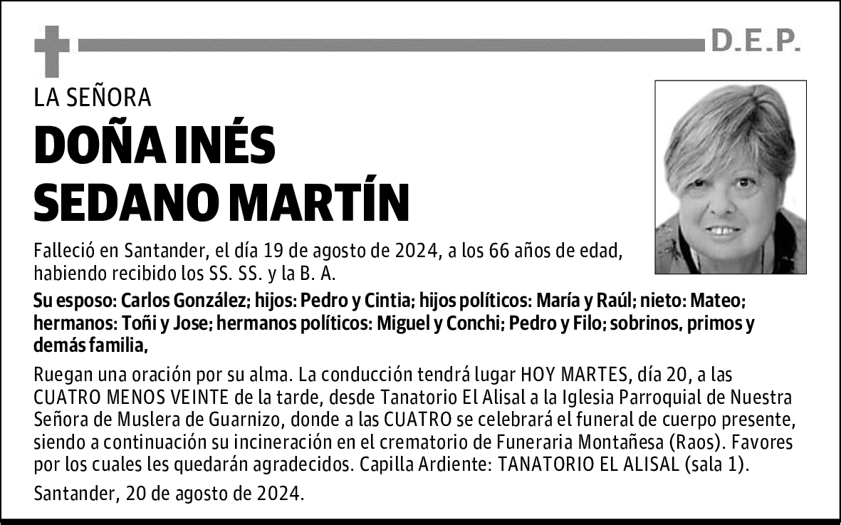 DOÑA INÉS SEDANO MARTÍN