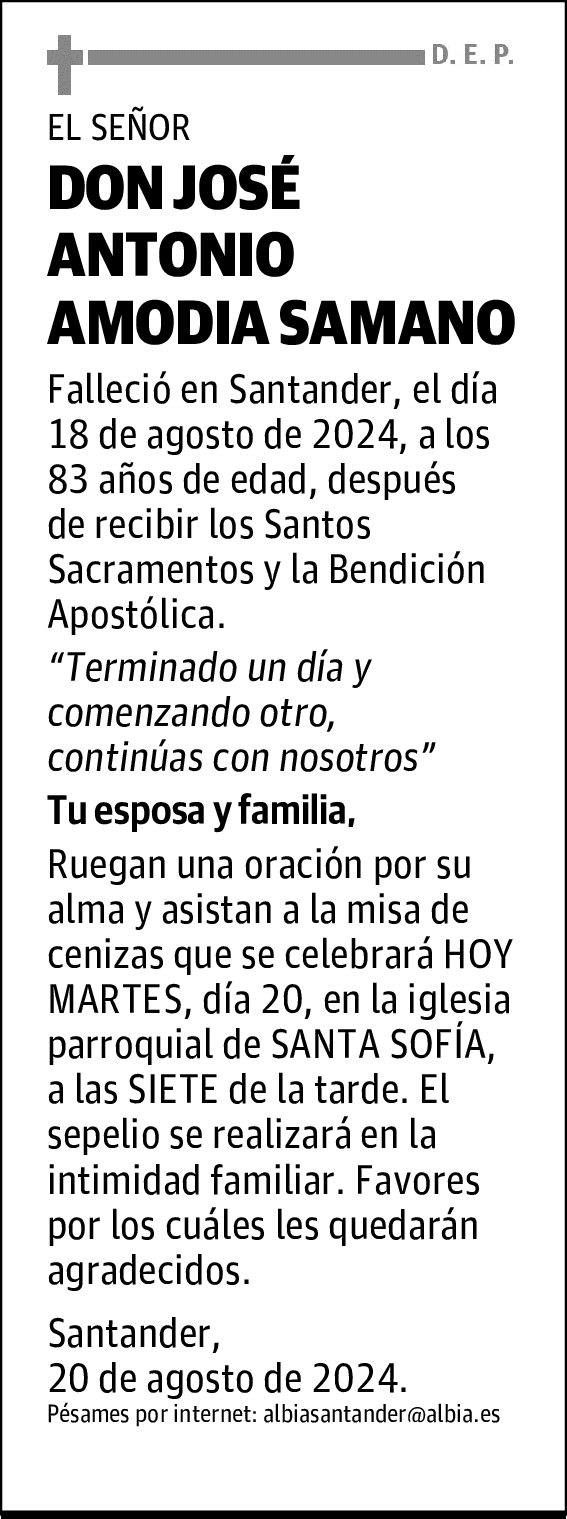 DON JOSÉ ANTONIO AMODIA SAMANO