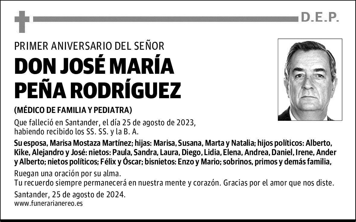 DON JOSÉ MARÍA PEÑA RODRÍGUEZ