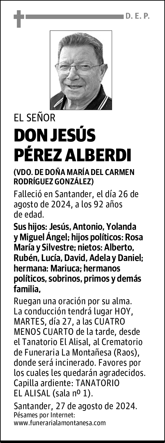 DON JESÚS PÉREZ ALBERDI