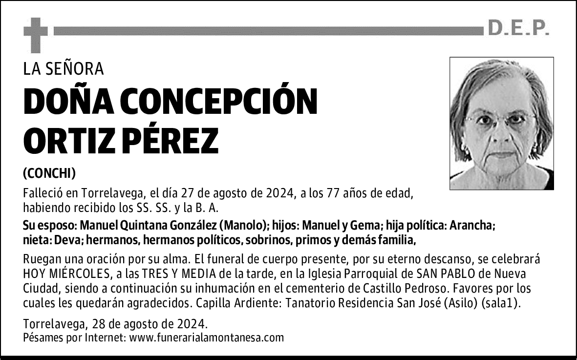 DOÑA CONCEPCIÓN ORTIZ PÉREZ