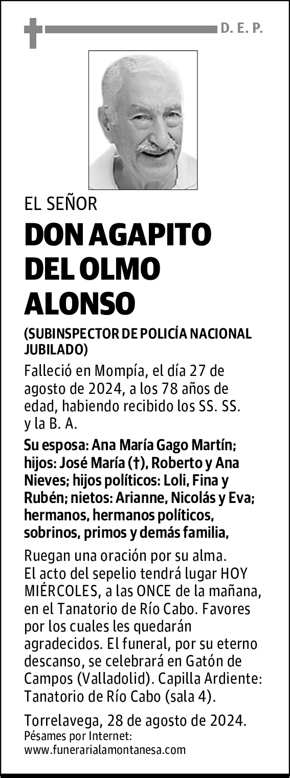 DON AGAPITO DEL OLMO ALONSO