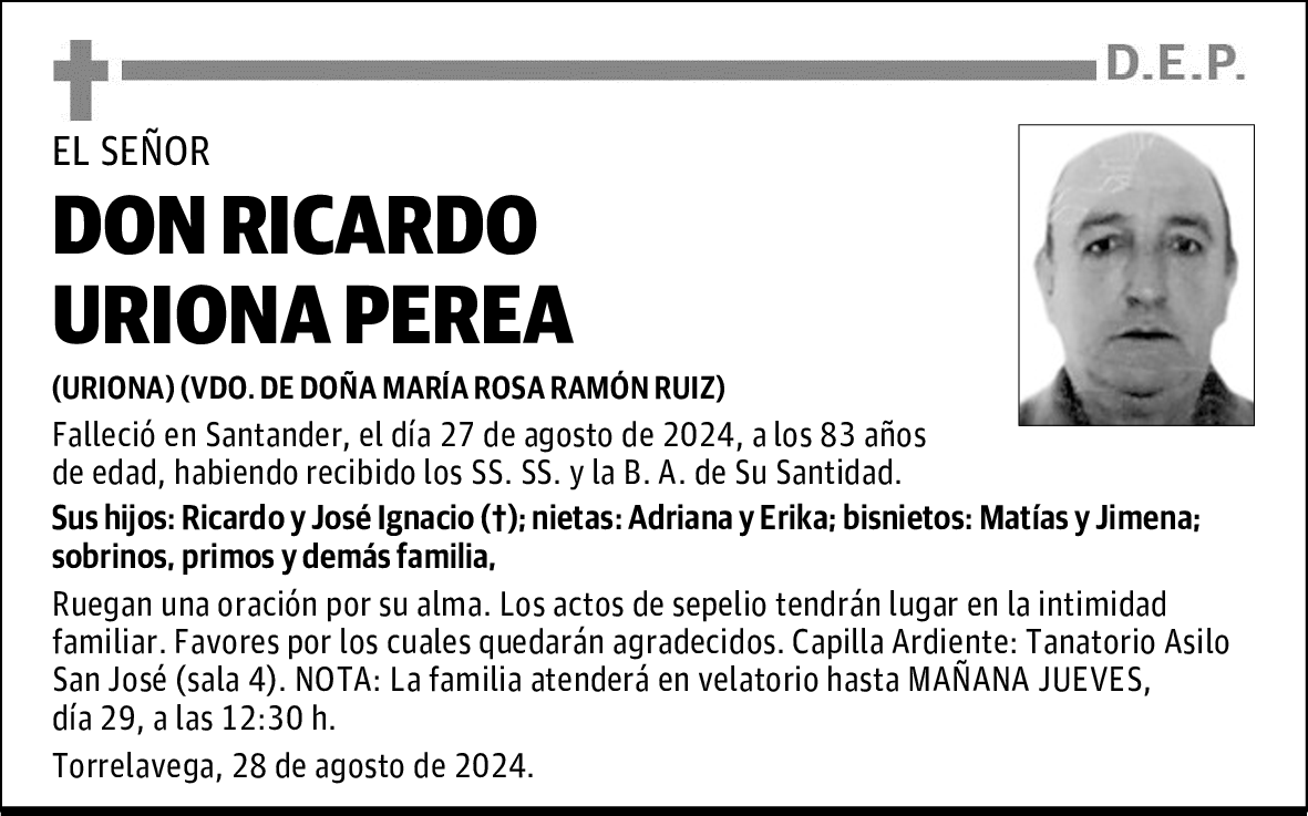 DON RICARDO URIONA PEREA