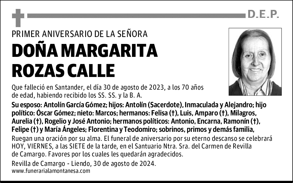 DOÑA MARGARITA ROZAS CALLE