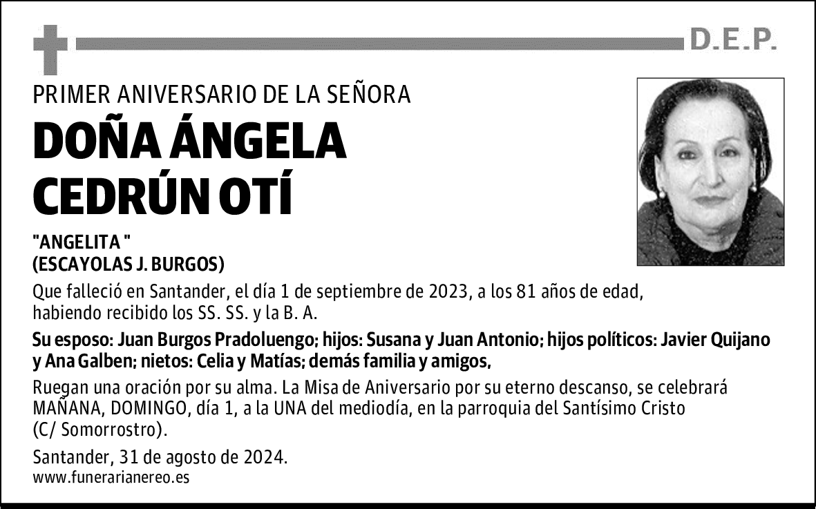 DOÑA ÁNGELA CEDRÚN OTÍ