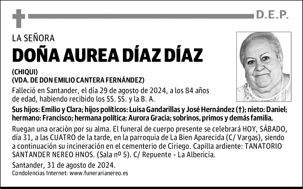 DOÑA AUREA DIAZ DIAZ