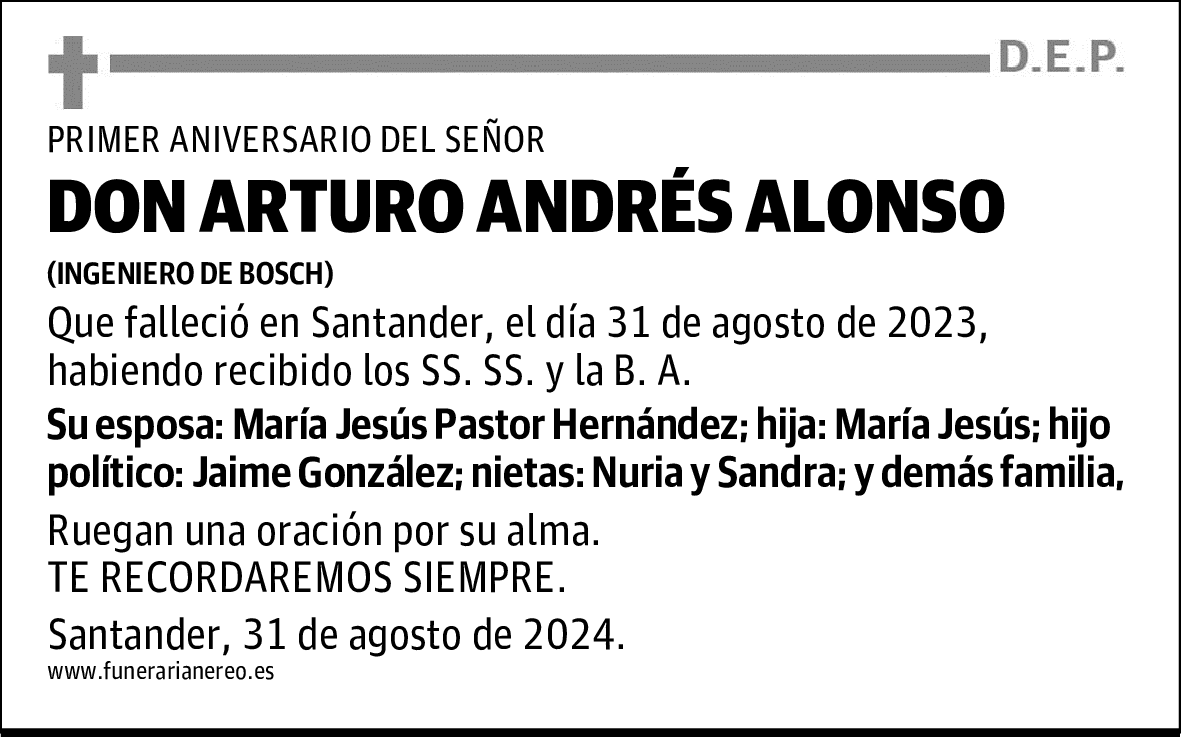 DON ARTURO ANDRÉS ALONSO