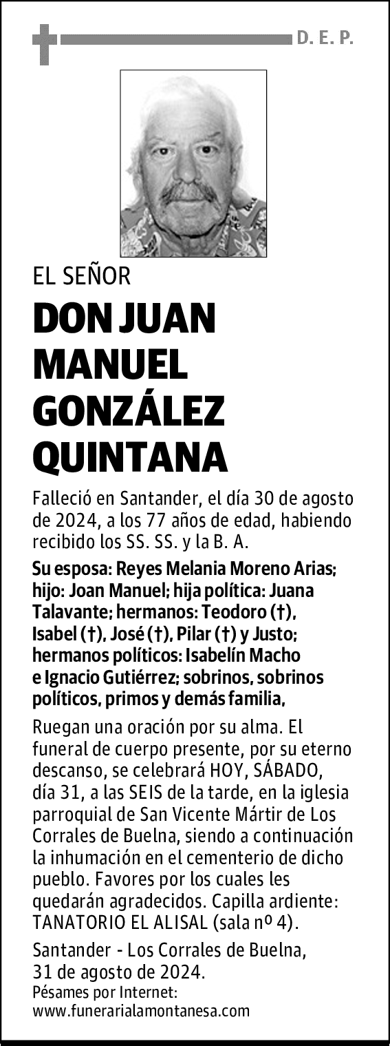 DON JUAN MANUEL GONZÁLEZ QUINTANA