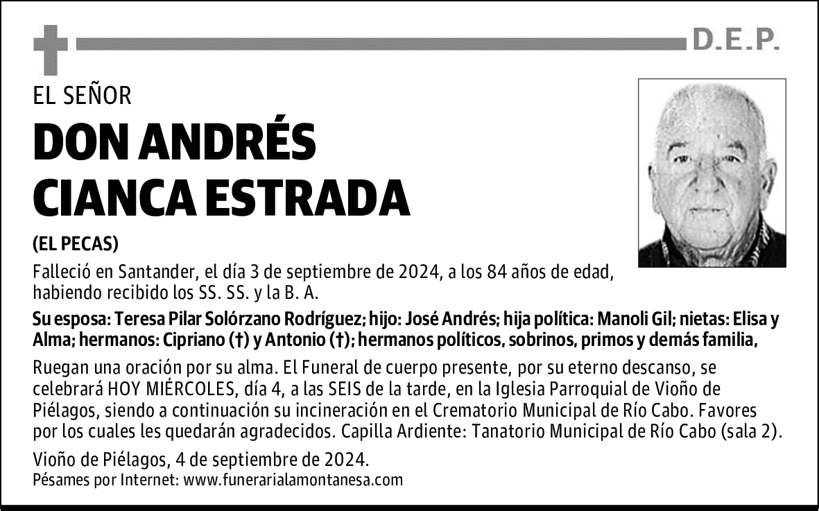 DON ANDRÉS CIANCA ESTRADA