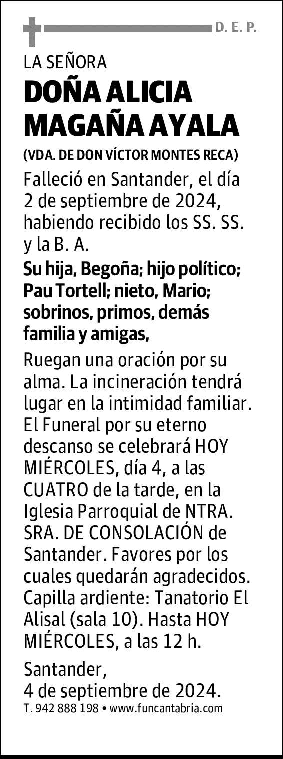 DOÑA ALICIA MAGAÑA AYALA