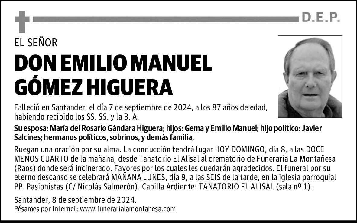 DON EMILIO MANUEL GÓMEZ HIGUERA
