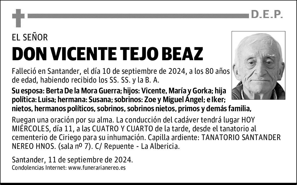 DON VICENTE TEJO BEAZ